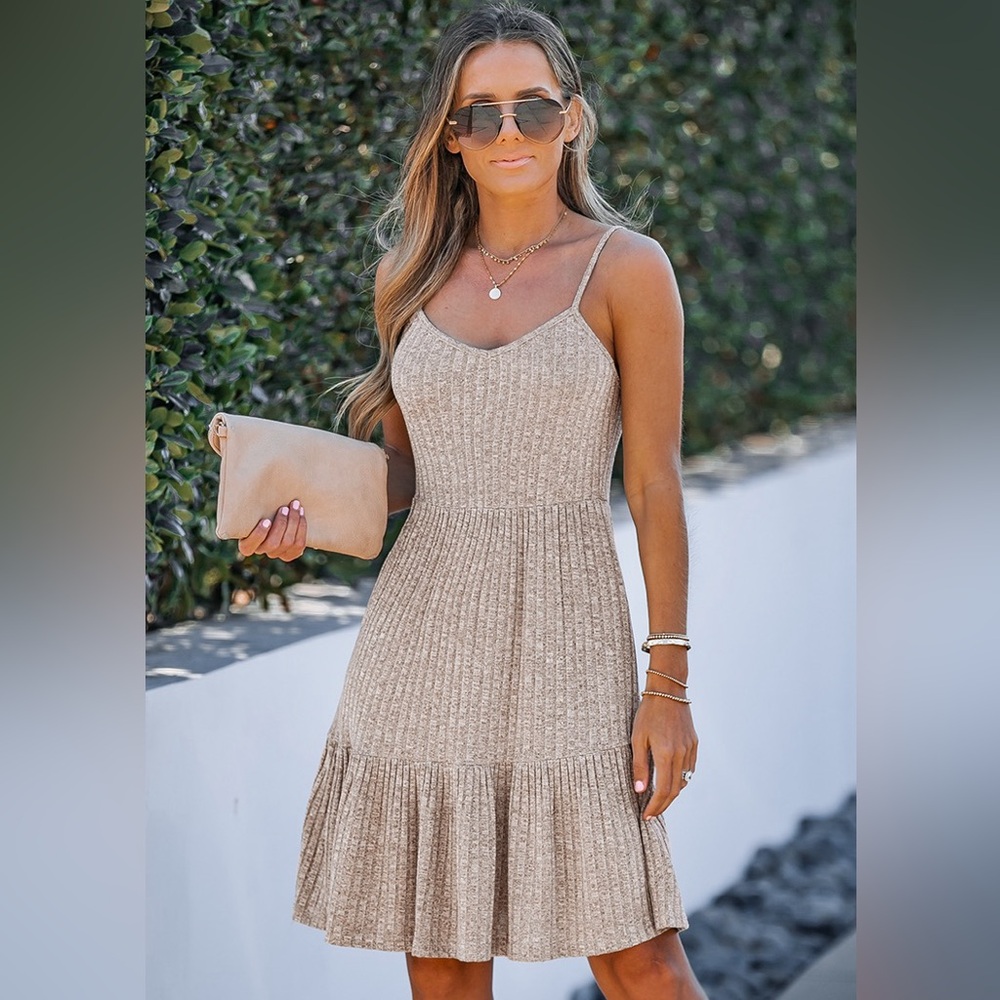 CUPSHE Ribbed Cami Dress (L)